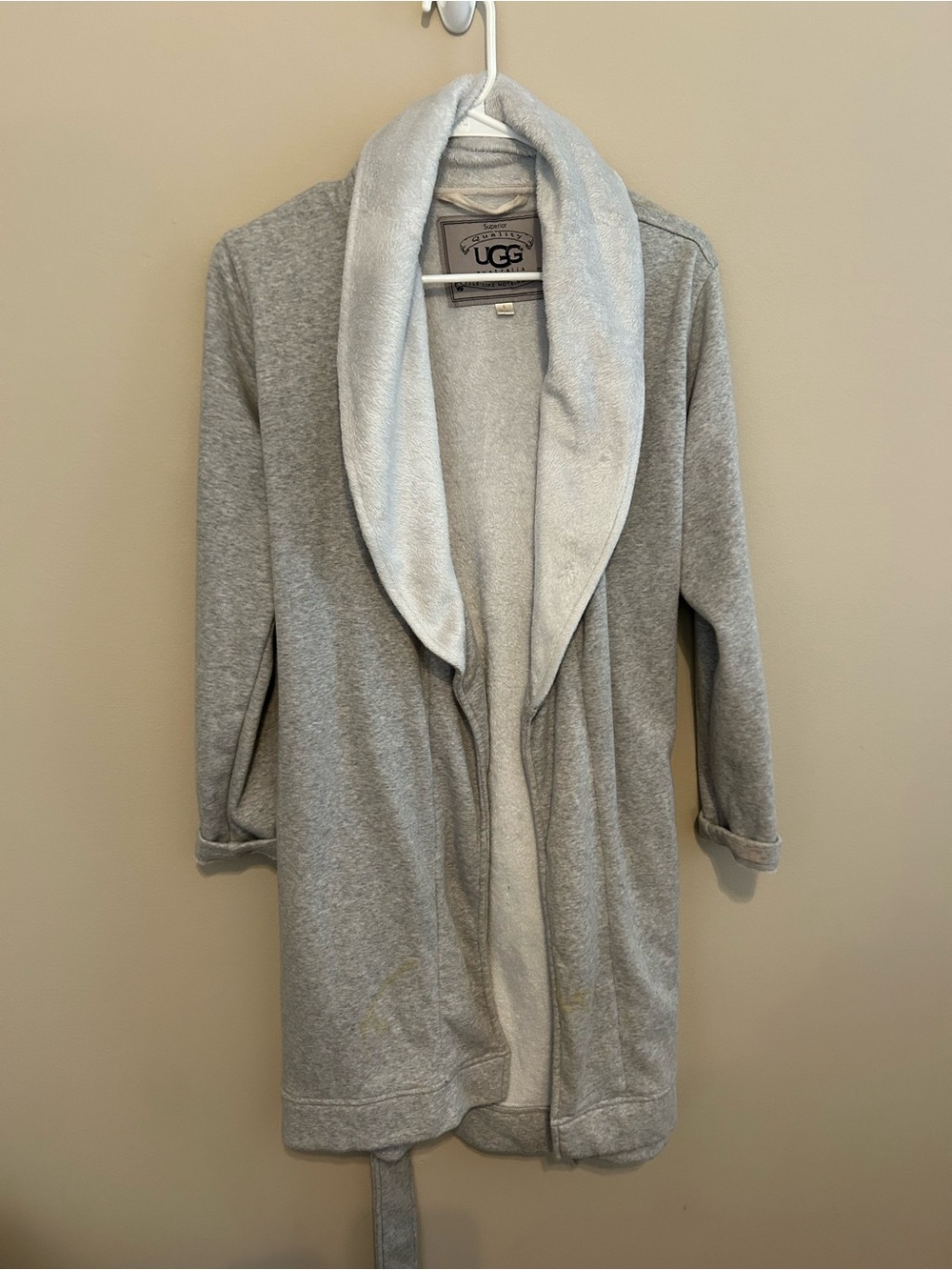 UGG Light Gray Shawl Collar Robe